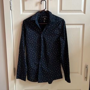 H&M Dress Shirt Leaf Print